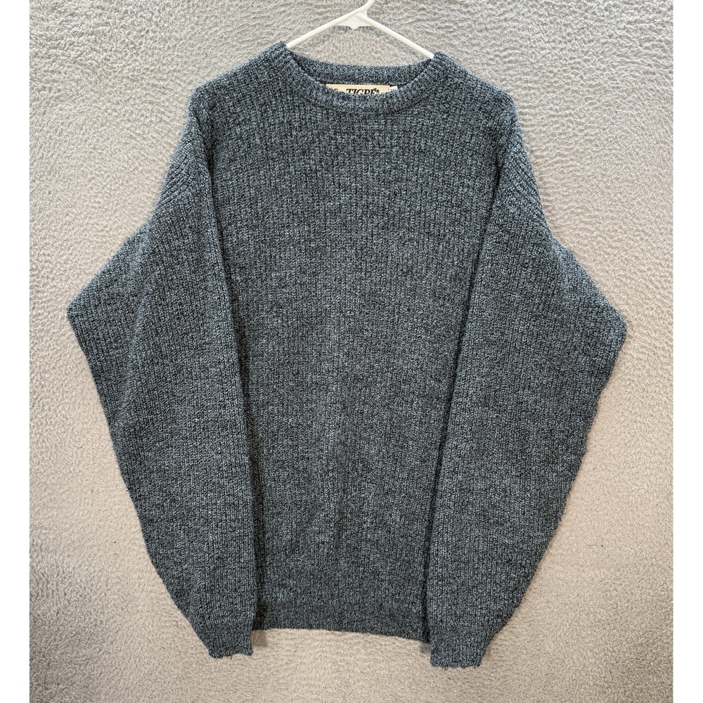 Vintage‎ Le Tigre Sweater Adult XLT Grat Knit Crewneck Grandpa Old Money 90s
